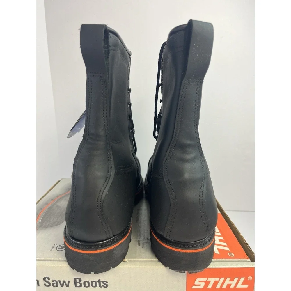 Stihl Promark Pro Chainsaw Boots Men's Size 12.5M Black Leather Steel Toe